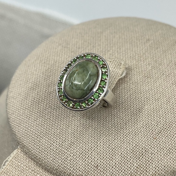 Vintage Sterling Silver Ring with Serpentine Gemstone – Size 6.5 - Picture 13 of 15